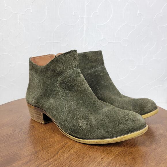 Lucky Brand Womens Brolley Bootie 7.5‎ Gray Suede Leather Zip Up Ankle Western - Picture 5 of 16